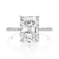 GRA Certified Radiant Cut 4CT Silver Moissanite Wedding Ring for Women Lucky Wedding Band