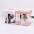 Wholesale Multi-color Optional Cute Pastry Plastic Transparent Cake Box Packaging for Gift
