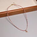 Natural Minimalist Rhodochrosite Stone Beaded Necklace Choker 14k Gold Chain Healing Pendent Stone Beaded Necklace for Women