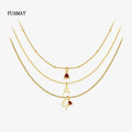 FUAMAY 925 Sterling Silver Designer Necklace Pendants & Charms 12 Color August Birthstone Pendant