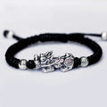 999 Sterling Silver 3D Brave Troops Bracelets for Men Pure Hand Woven Braided Lucky Red Rope Bracelets Multi Color Chinese Knots
