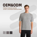 Summer Korean Style Men's T-Shirt Trendyy Niche Solid Pattern Loose round Neck Half-Sleeve with Blank Design Knitted Fabric