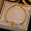 Wholesale Stainless Steel 18k Gold Snake Bone Chain Love Butterfly Maple Leaf Blue Eye Bracelet