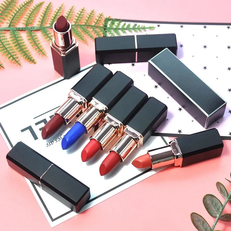 Hot Selling Matte Solid Lipsticks Private Label Lip Cosmetics Velvet Creamy Lipstick