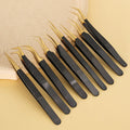 XIUSUZAKI Stainless Steel 45 90 Degree Diamond Fiber Grip Eyelash Tweezers Custom Logo Lash Extension Fiber Tip Tweezers