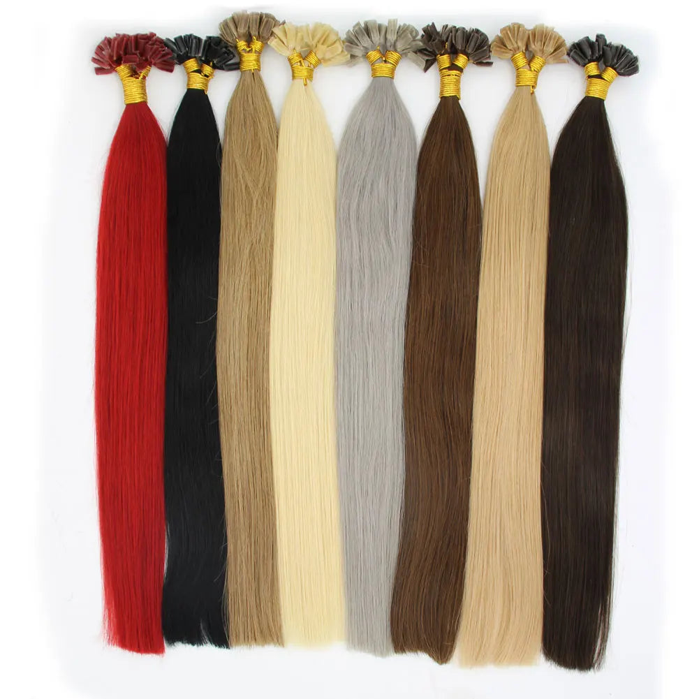 16-22" 1g/s 50s 50g/bag  Pre-Bonded Remy  HUman Hair Keratin Prebonded U Tip Hair Extensions
