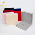 Wholesale Custom Logo Big Flannel Square Necklace Packaging Velvet Jewellery Storage Case Jewelry Box for Necklace