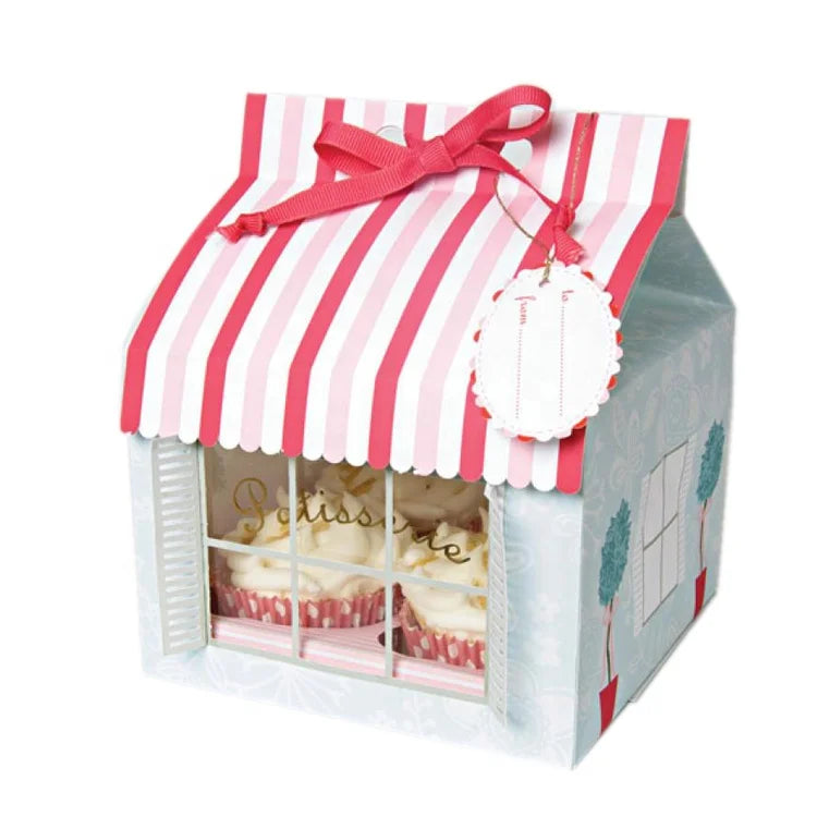 Disposable Cardboard Paper Variety Colors Printing Dessert Bakery Pie swiss Roll Cake Box Packaging Transparent