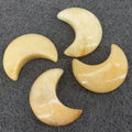 HZ Yellow Jade Moon Blue Opalite Moon Metaphysical Glass Healing Stone Carved Opal Moon
