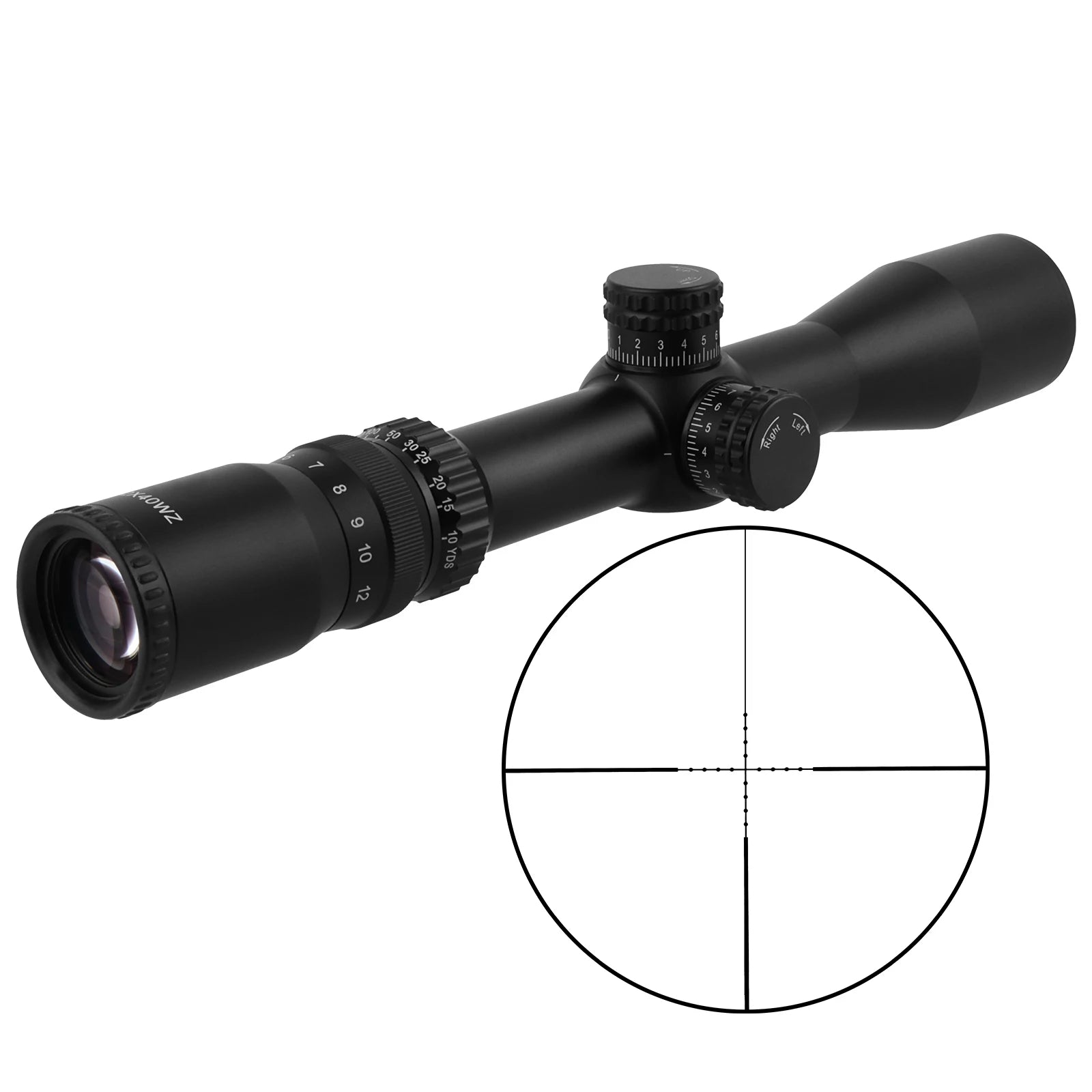 Outdoor Hunting 4-12x40 SFP Scope Non-illumination Telescopic Sights Focus Wheel With 30mm Scope Ring Mount