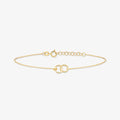 Fashion Minimalist Jewelry 925 Sterling Silver Charm Bracelet Double Round Circles Plain Gold Plated Bracelets for Women MegaBDM