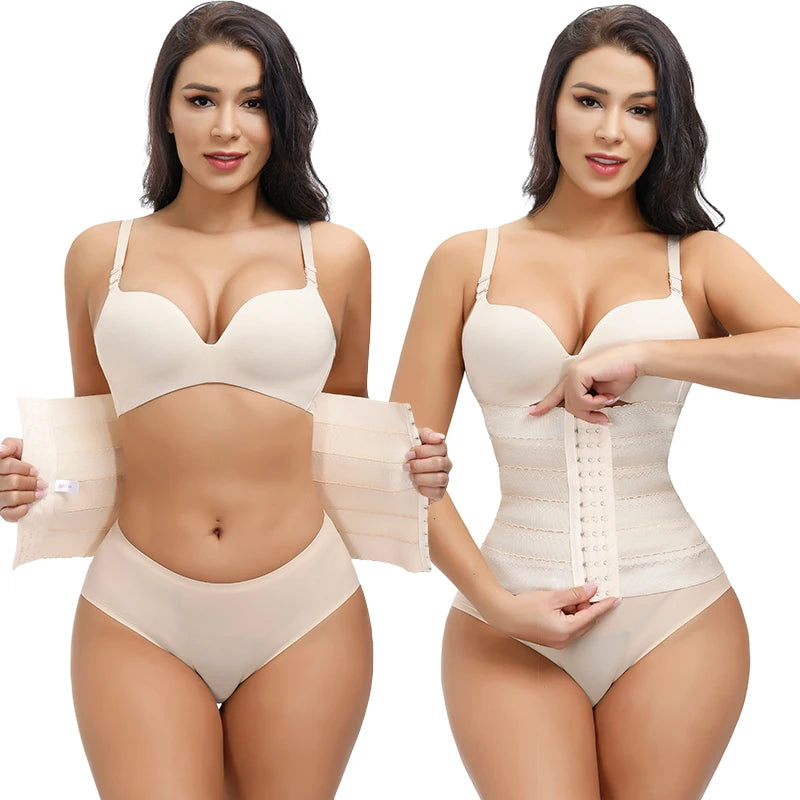 Custom Women's 3 Hook 13 Spandex Breathable Slimming Shaper Waist Trainer Control Panties Medium Control Long Short Torso