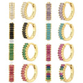YHE0198  Puncture Rainbow Color Zircon Cartilage Earrings for Woman Ear Buckle Creative Simple Tiny Ear Buckle Jewelry