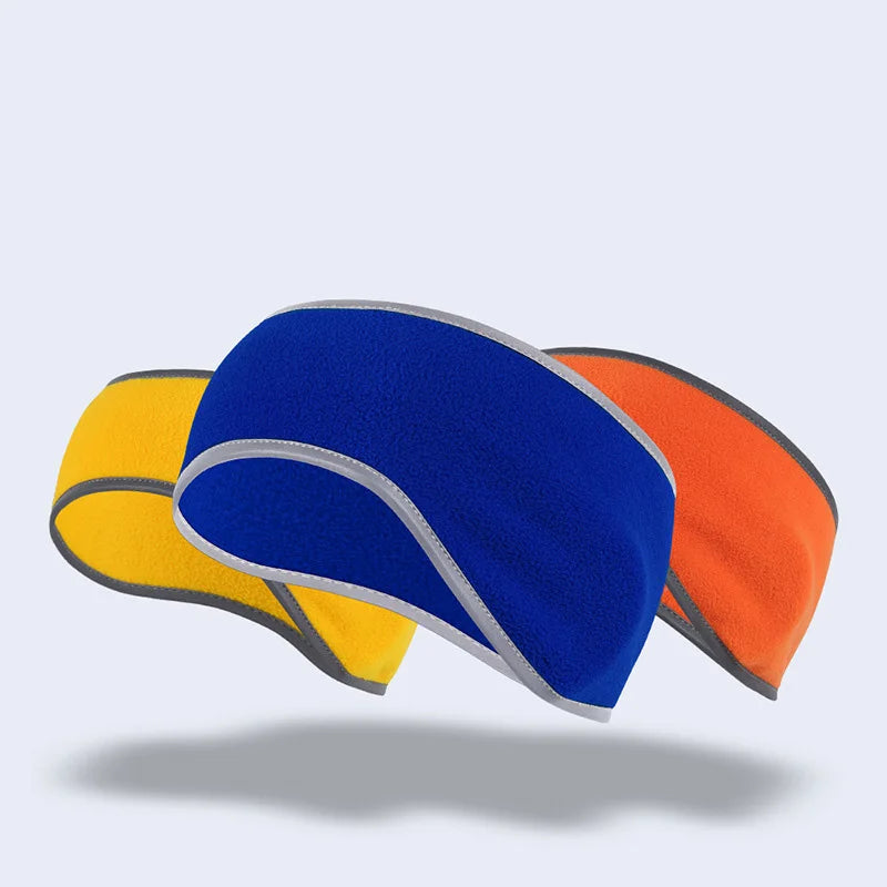 Winter Riding Biking Sweat-absorbing Versatile Scarf Headband Warm Ear Protective Head Wear Band with Reflective Safety Strips