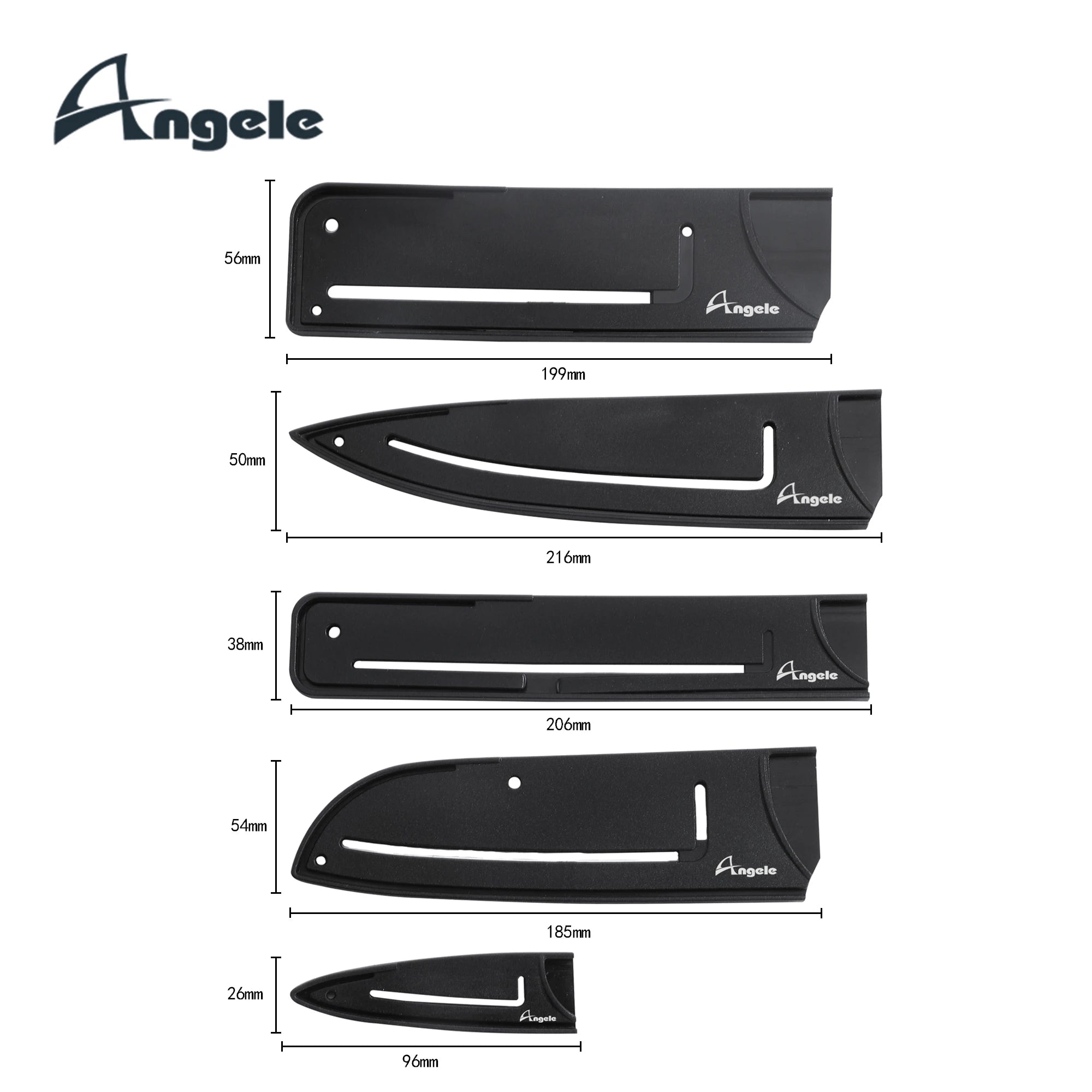 Andeli Universal Size Knife Sleeve Protector Kitchen Knife Sheath ABS Plastic Aluminum LFGB Certified Eco-Friendly Knife Guard