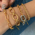 Wholesale Waterproof Hypoallergenic 18k Gold Plated Stainless Steel Chain Bracelets Punk Rope Chain Fashion Jewelry Bracelet