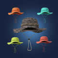 Custom Fisherman Cap Sun Protection Adjustable Breathable Soft Camouflage Hats With Rope Logo Men Fishing Bucket Hat