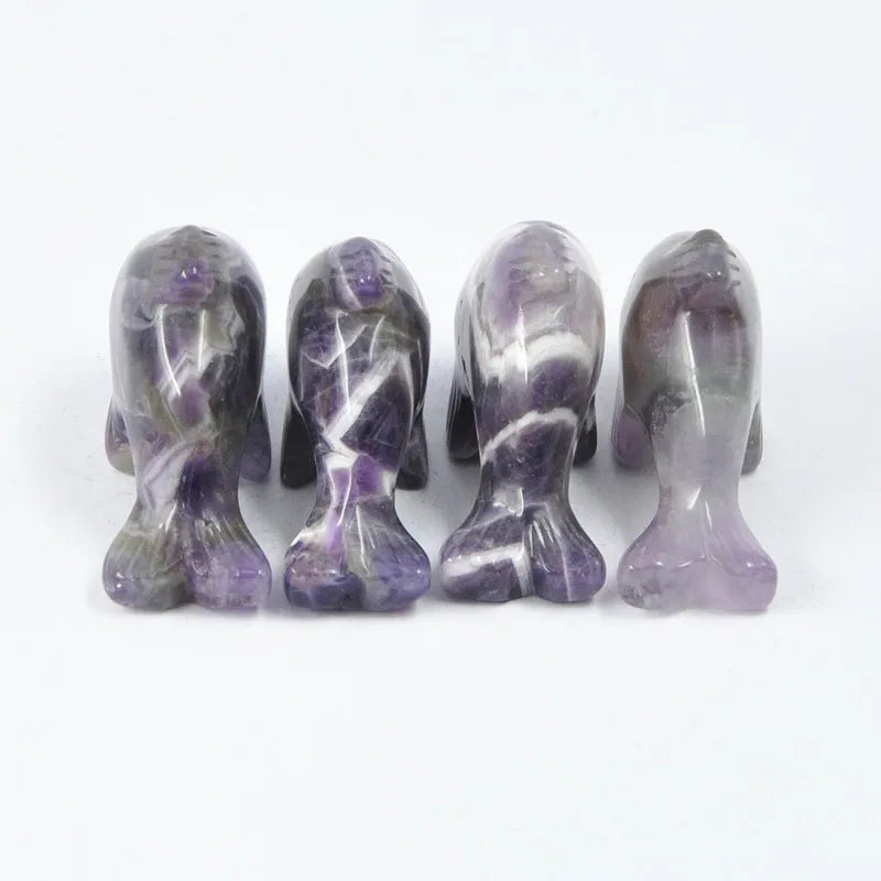 HZ Wholesale Amethyst Dolphin Carving Crystal Animal for Decoration