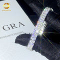 Fashion Jewelry 2 Rows 3mm Moissanite Tennis Bracelet Hip Hop Bracelet Silver 925 Pass Diamond Tester Iced  Out Tennis Bracelet