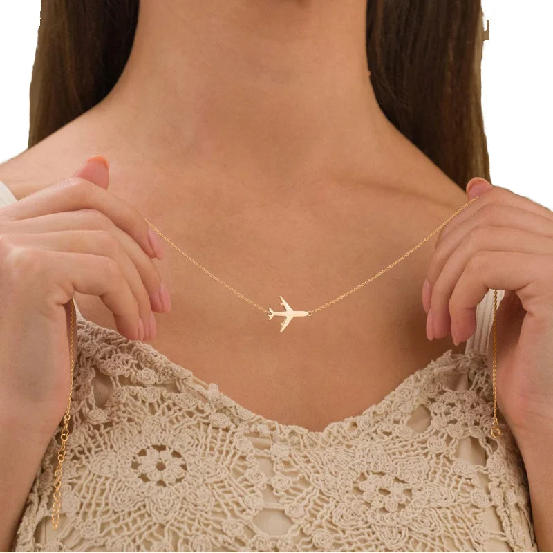 Dainty Stainless Steel 18K Gold Plate Personalized Custom Tortoise Cat Airplane butterfly Pendant O Shape Necklace Women Jewelry