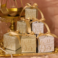 2023 Jumi New Arrival Small Wedding Candy Gift Box Luxury Glitter Favor Gift Box With Pearl and Ribbon for Guest