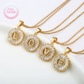 SSeesy Fashion Brass Charm Customized Miami Simple Tiny Initial English Alphabet Letter Zircon Pendant Necklaces