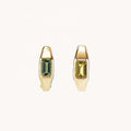 LOZRUNVE 925 Silver Jewelry Solitaire Emerald Cut Baguette Statement Huggie Hoop Earrings