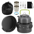Wholesale 11pcs Lightweight Non-Stick Cookware Set With Stainless Steel Cup Outdoor Camping Hiking Backpacking Picnic
