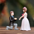 Modern Style Wedding Groom Bride Proposal Figure Gift Lover Couple Miniature Craft Statue Figurines Car Desktop Decor