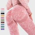 RTS Custom High Waist  Gym Fitness Sport Active Wear Workout WomenYoga Pants Running High Waist Seamless Push up Yoga Leggings