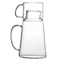 Glass Pitcher Hot/Cold Water Jug Juice Beverage Carafe and Cup Premium Pitcher Set with Cup Glass Water Jug for Party MegaBDM