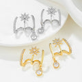 Zuola Hot Selling Jewelry Gold Silver Plated Dainty Elegant Stud Earring Geometric Zircon Earring for Women Gift
