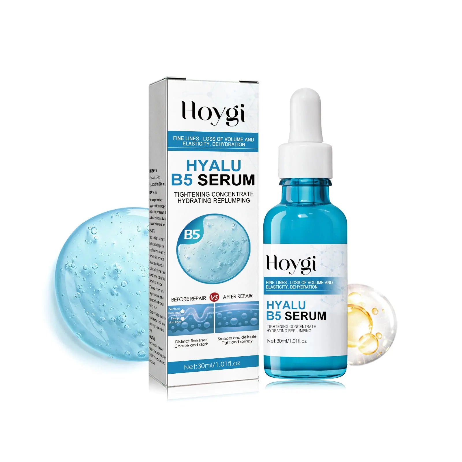 Private Label Hoygi Hyalu Vitamin B5 Anti Aging Face Firming Serum Wrinkle Removal Brightening Facial Serum