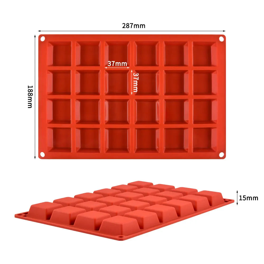 New Design Square Silicone Mousse Mold for Baking Dessert  Cheesecake Truffle Caramels Jelly Brownie Soap Mold