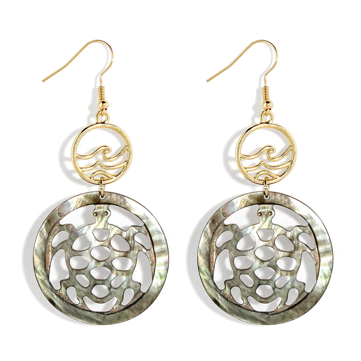 2026 High Quality Jewelry Hawaiian Mother of Pearl Turtle Shell Pendant Drop Earrings Jewelry