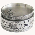 2022 Fashion Chunky Rings Vintage Dandelion Ring Lettering I Am Enough Rings for Women and Men