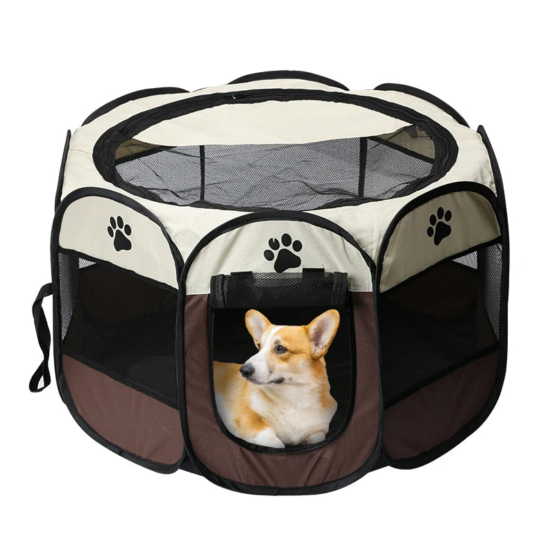 Portable Octagon Dog Kennel Cage Foldable Pet Tent Outdoor Dog House Playpen Puppy Kennel Manufactured Pet Cage
