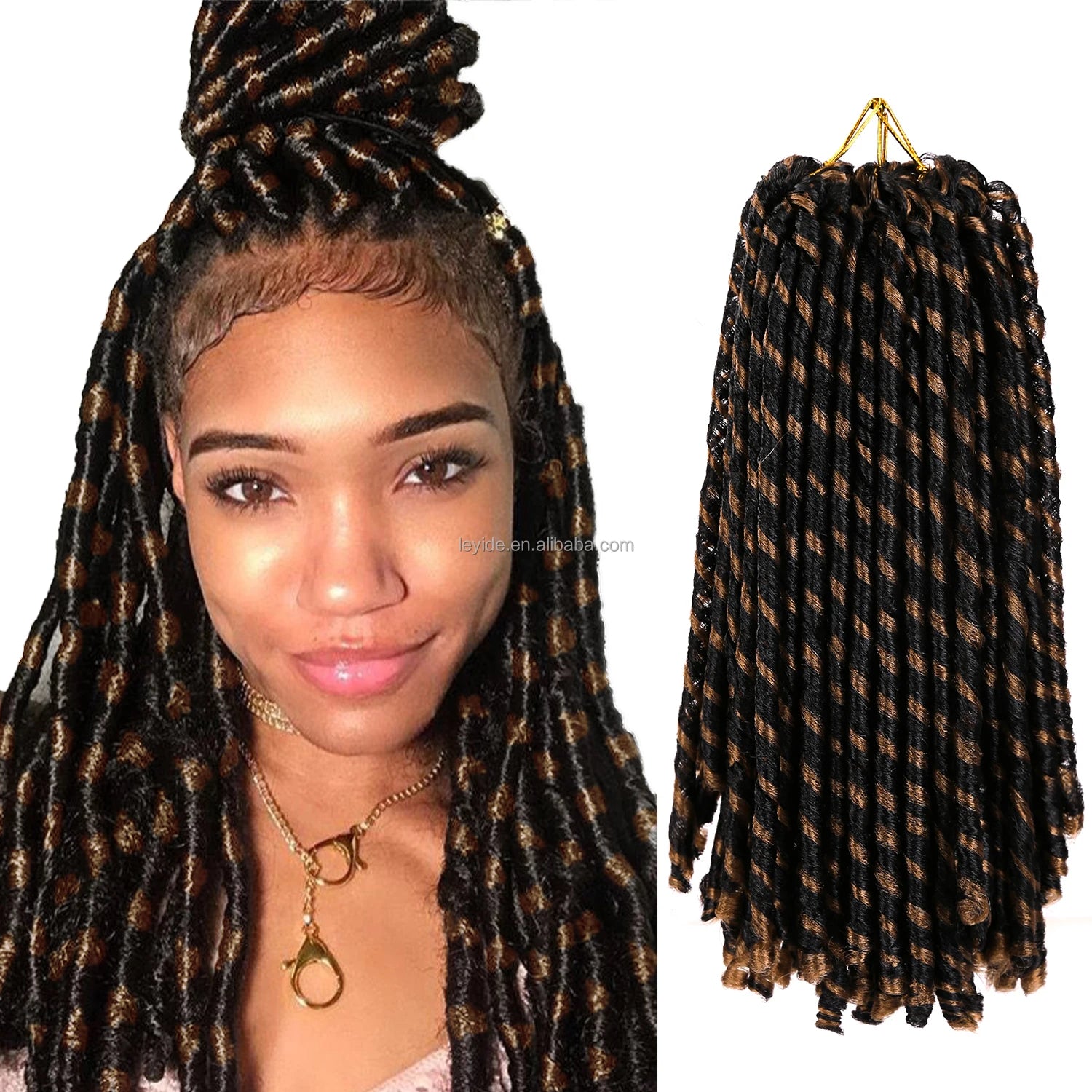 Ombre Loose Curly Locs Synthetic Soft Dreadlocks Crochet Braids Faux Locs Crochet Hair Synthetic Braiding Hair Dread Faux Locs