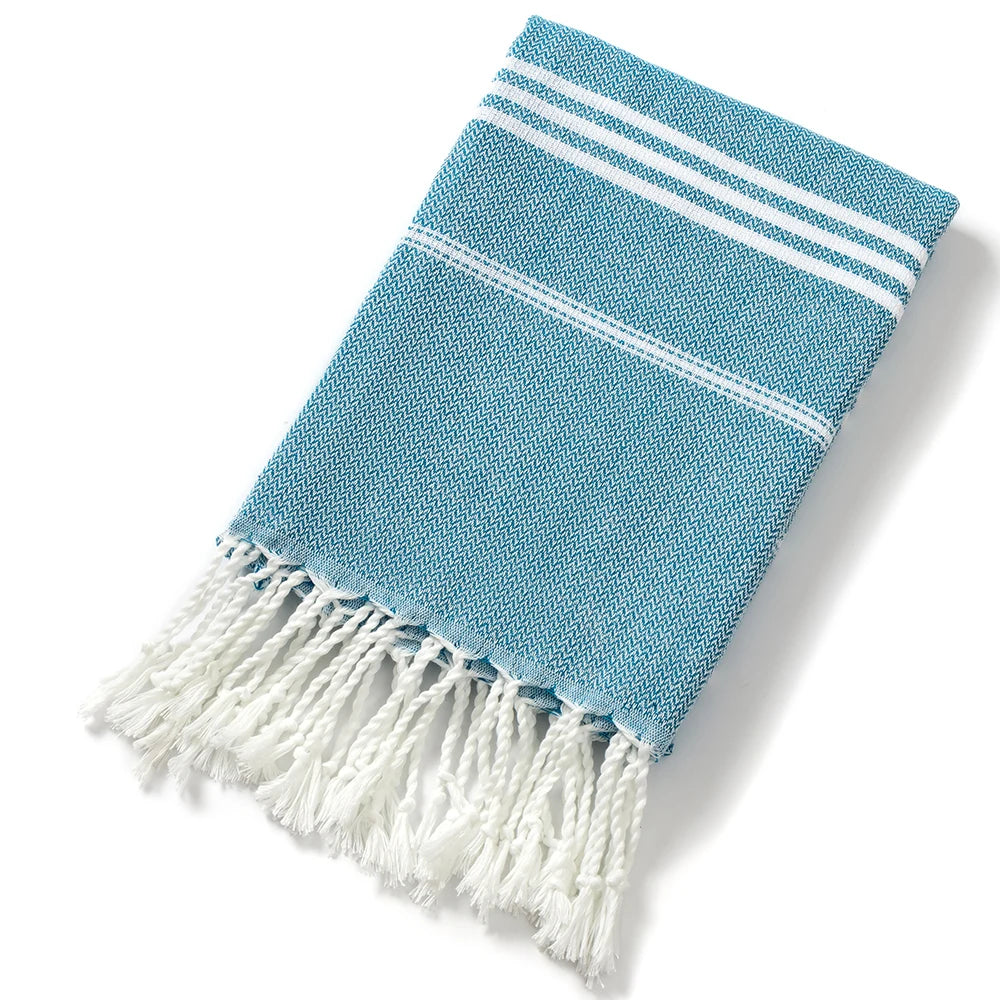 Cotton Polyester Eco-Friendly Quick-Dry Woven Child-Proof Bath Beach Towel Customized Stripe Design Turkish Style Summer Travel