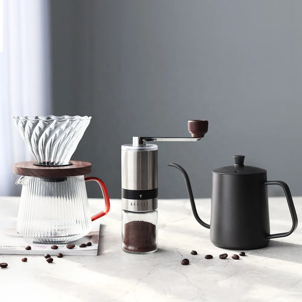 2022 New Arrival Coffee Gift Set with Pour Over Coffee Maker Filter Kettle Manual Coffee Grinder