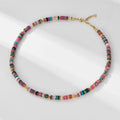 Custom Beaded Jewelry Necklace 18K Gold Beads Mixed Natural Stone Beaded Necklace