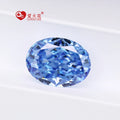 Full Sizes Light Sea Blue Color Synthetic 4K Crushed Ice Cut Cubic Zirconia Oval Shape Loose Diamonds Cz Stone