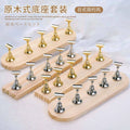 TSZS Newest 4 Design Wooden Practice Nail Finger Stands Magnetic Nail Tip Holder Raw Wood Nail Polish Display Tool