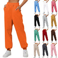 Women's High Waist Casual Jogging Pants Loose Fit Cotton Sweatpants Yoga Long Sweatpants