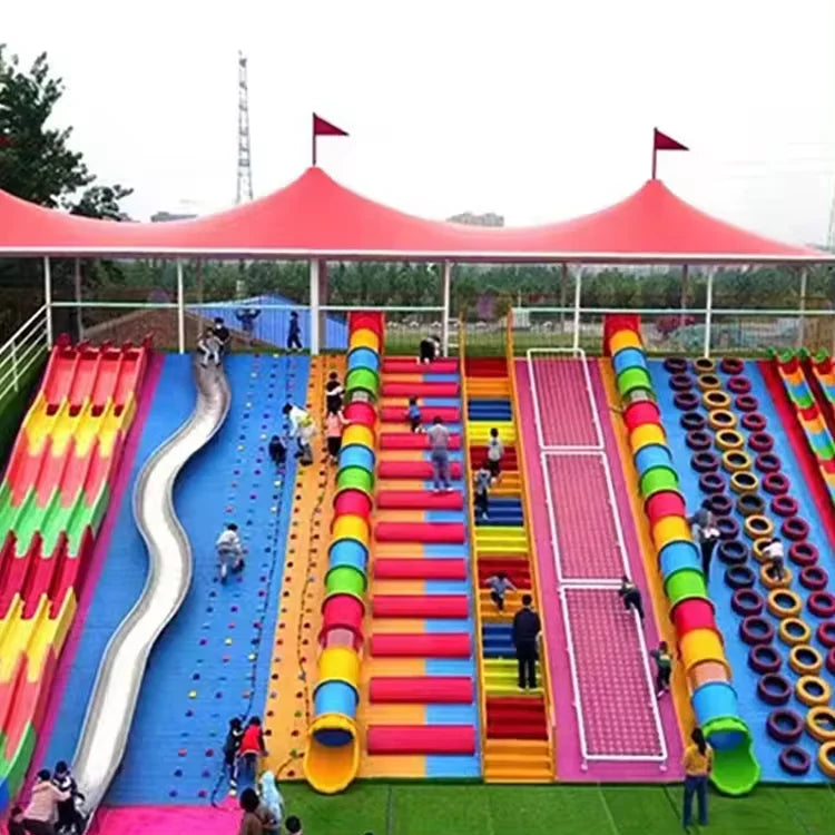 New Project Custom PVC Plastic Rainbow Ski Dry Snow Slide for Outdoor Playground Trampoline Park & Adventure Park