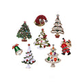 2024 Children's Christmas Brooch Pin Santa Claus / Green Sock/ Snowman/ Bell / Christmas Tree Design Metal Rhinestone Party
