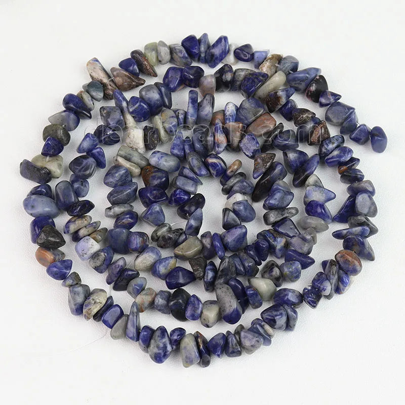 Wholesale Natural Sodalite Chip Stone Beads Blue Gemstone Chips Beads for Woman Bracelets Making 5 - 8mm
