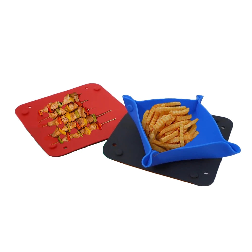 Kitchen Accessories Camping Reusable Dinner Food Storage Container Collapsible Silicone Mats Folding Food Plates