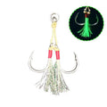 Wholesale Luminous Saltwater Fishing Lures Double Hook Luminous Sea Fishing Hook Slow Jigging Lures Double Assist Hook