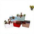 Custom High Quality Recyclable Rigid Macaron Color Single Rectangular Bucket Fashion Flower Gift Box Handle Portable for